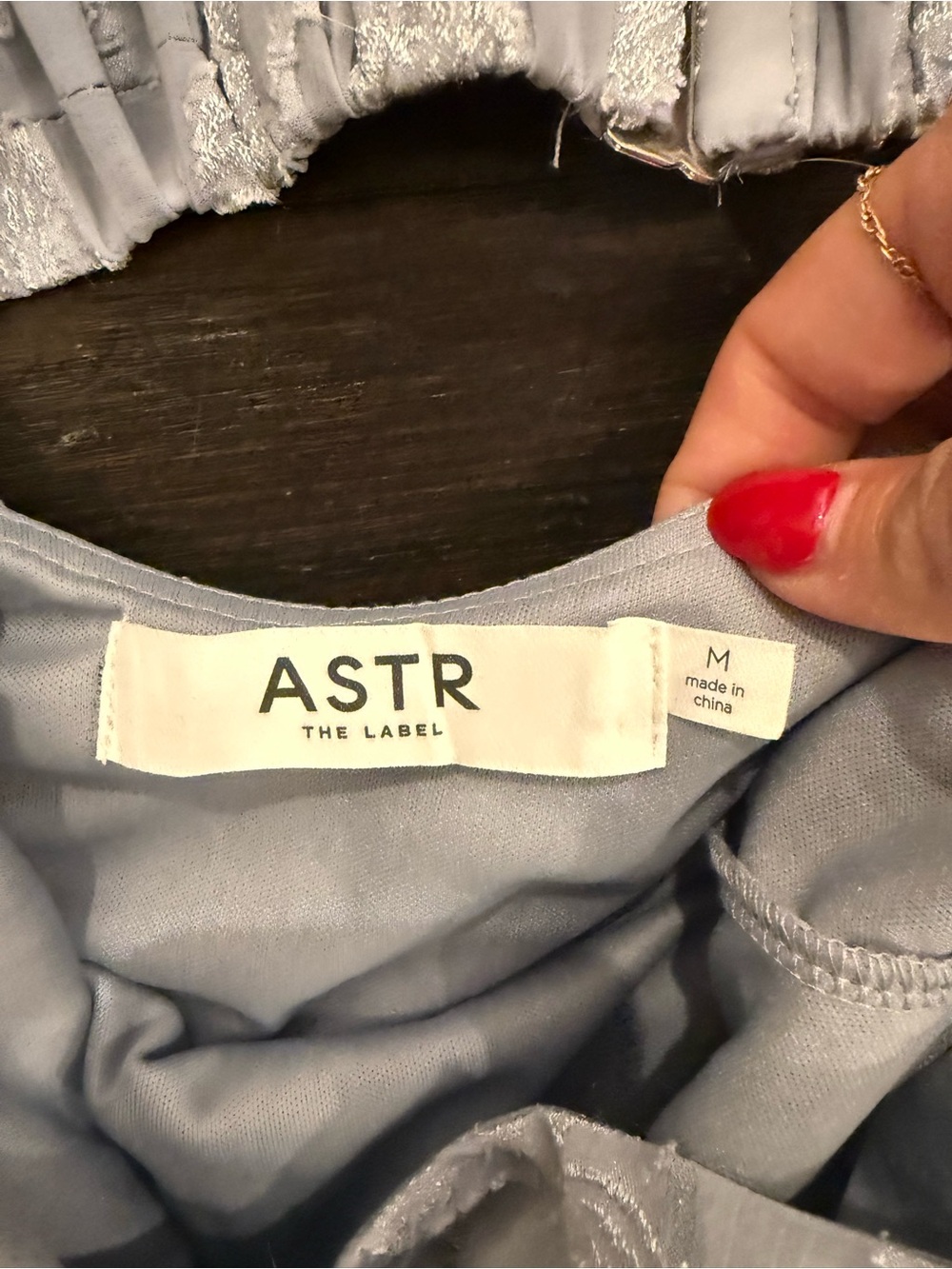 Astr Powder Blue Floral Midi Dress with V-Neck - Picture 6 of 7